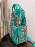 Teal Wrangler Aztec Diaper Bag