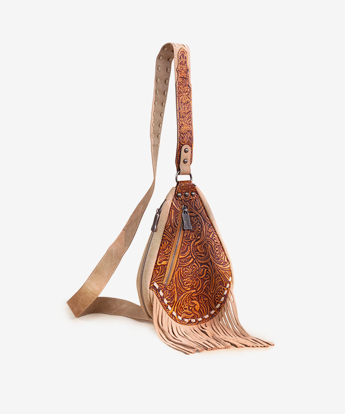Tooled Fringe Crossbody