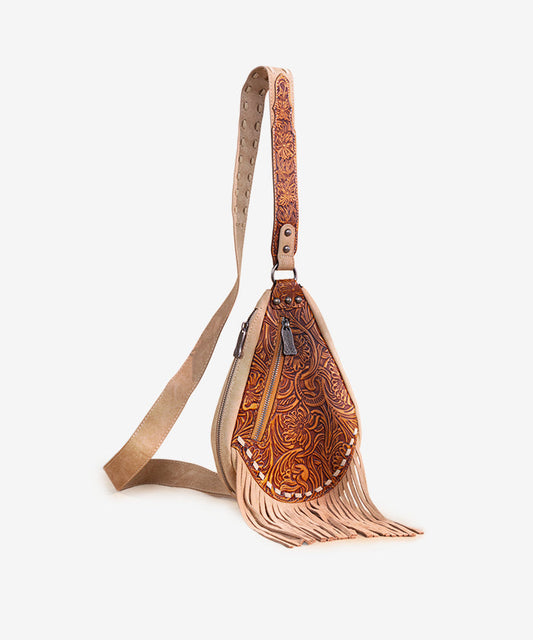 Tooled Fringe Crossbody