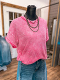 The Gabby Waffle Knit Top *Fuchsia