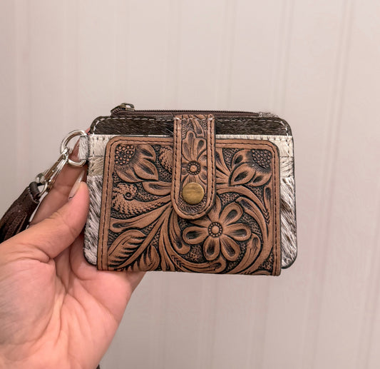 Cowhide & Tooled Leather Wristlets