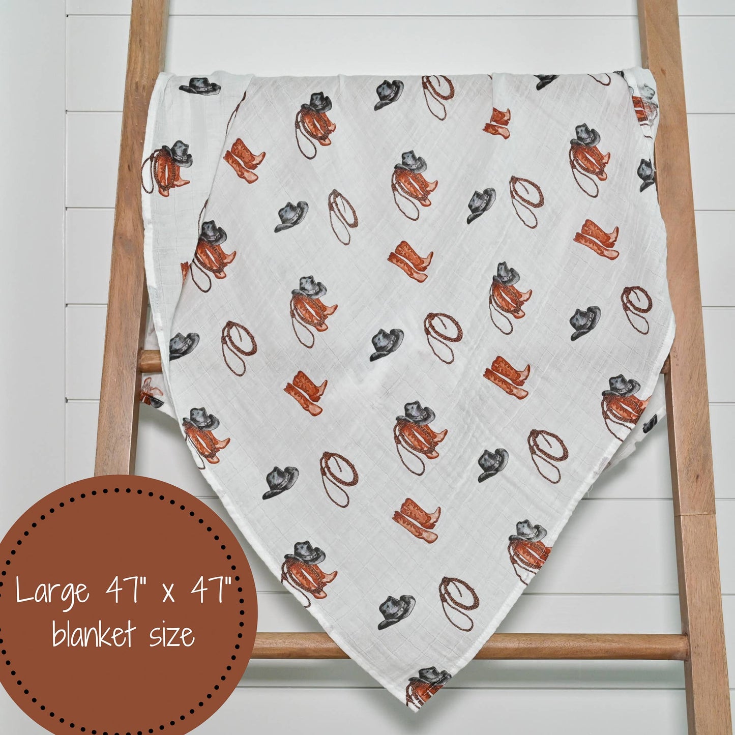 Better In Boots Baby Muslin Swaddle Blanket