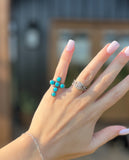 Sleeping Beauty Turquoise Cross Ring *Size 5
