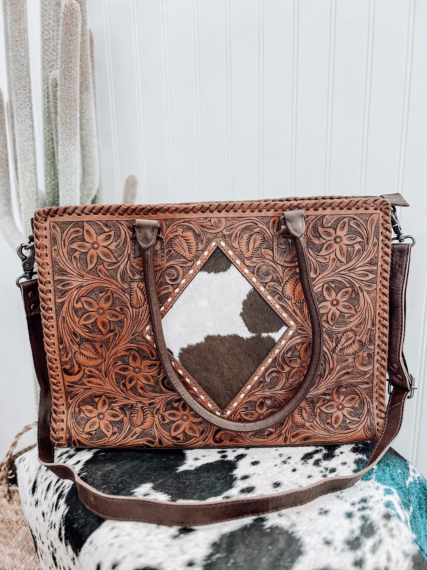Tooled Leather & Cowhide Laptop Bags