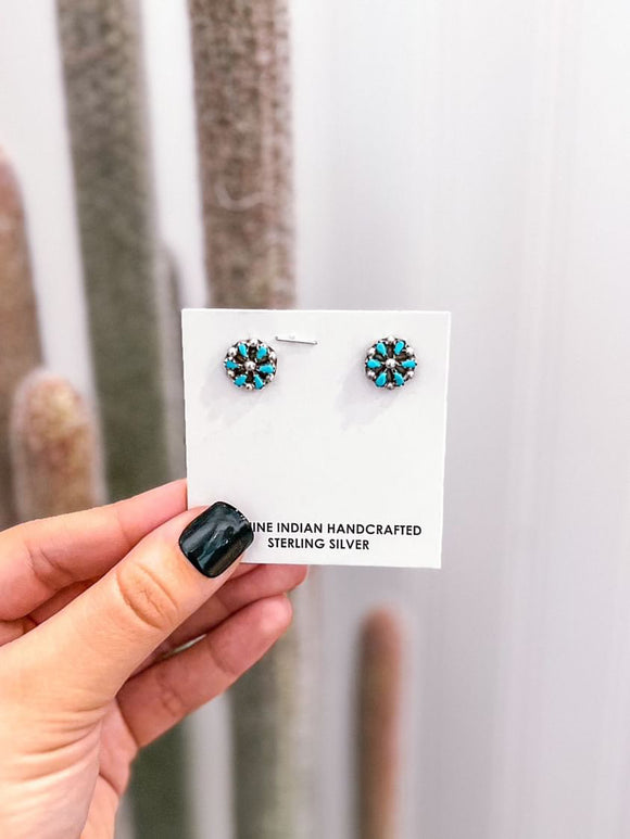 Authentic Turquoise Flower Earrings