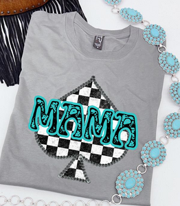 Mama Checkered Oversized Graphic Tee