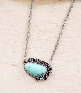 Nurse Turquoise Pendant Necklace