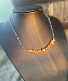 Spiny Oyster Chip & Sterling Silver Pearl