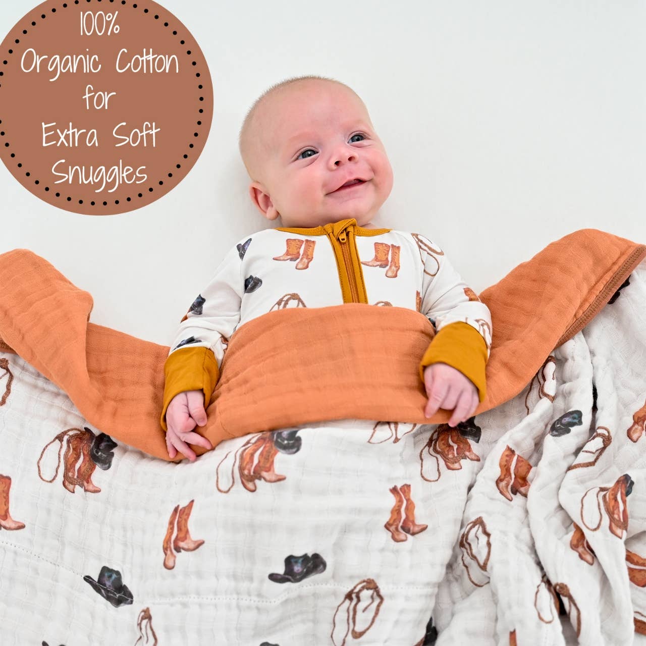 Blanket Better in Boots Muslin Quilt Blanket