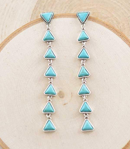 Turquoise Triangle Drop Earrings