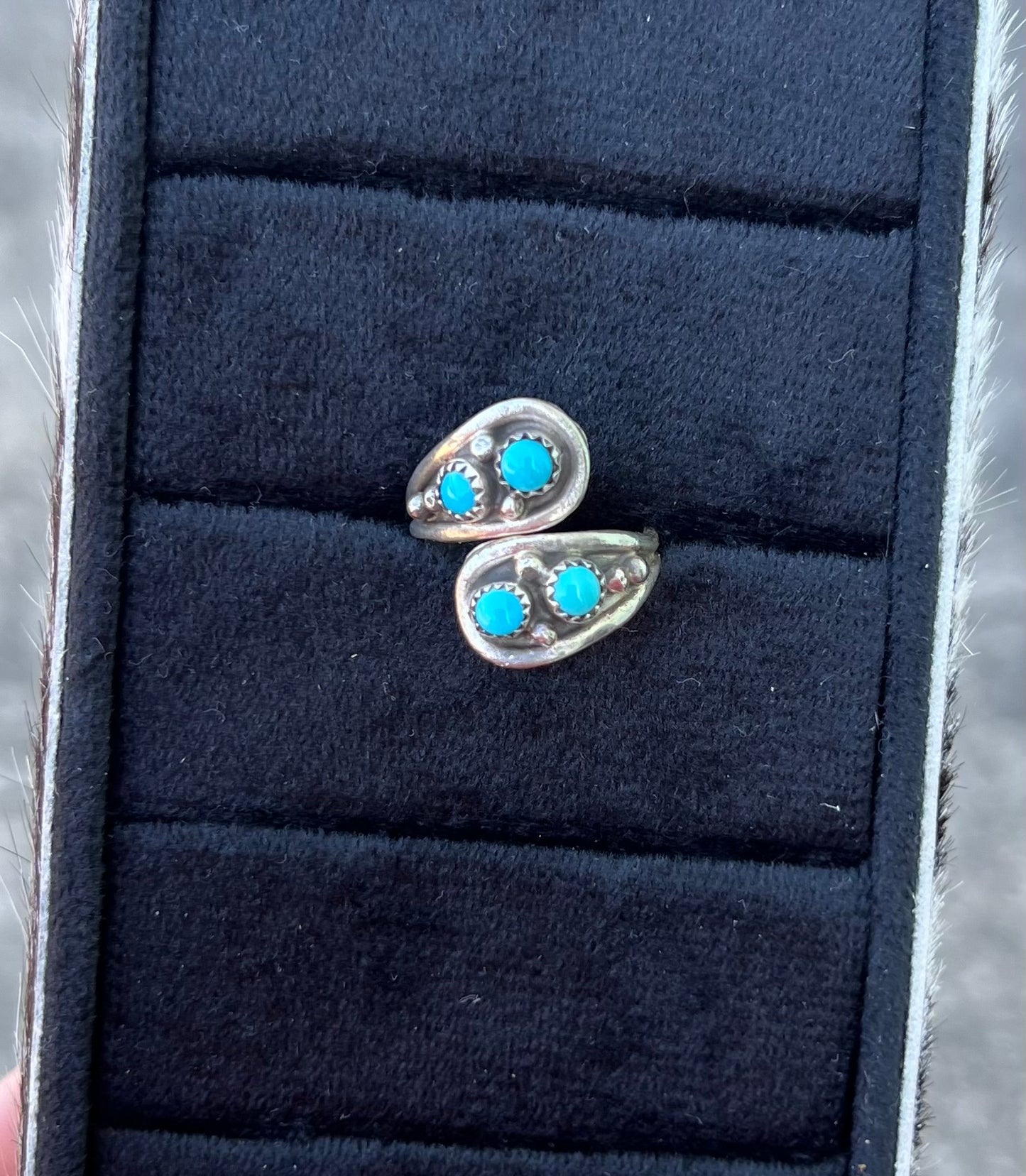 Authentic Sterling Silver Turquoise Twist Ring