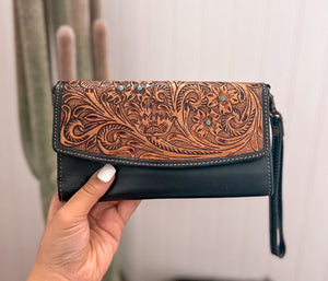 Fireside Bluff Tooled Leather Wallet