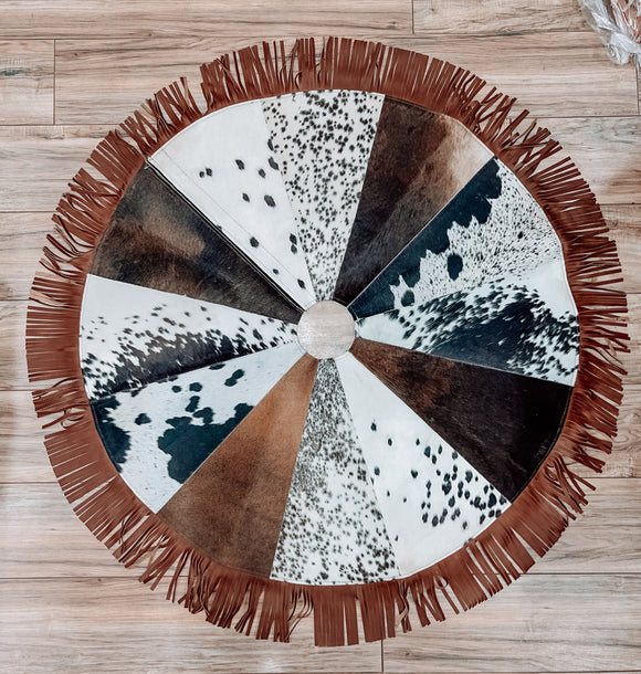 Cowhide Fringe Tree Skirt