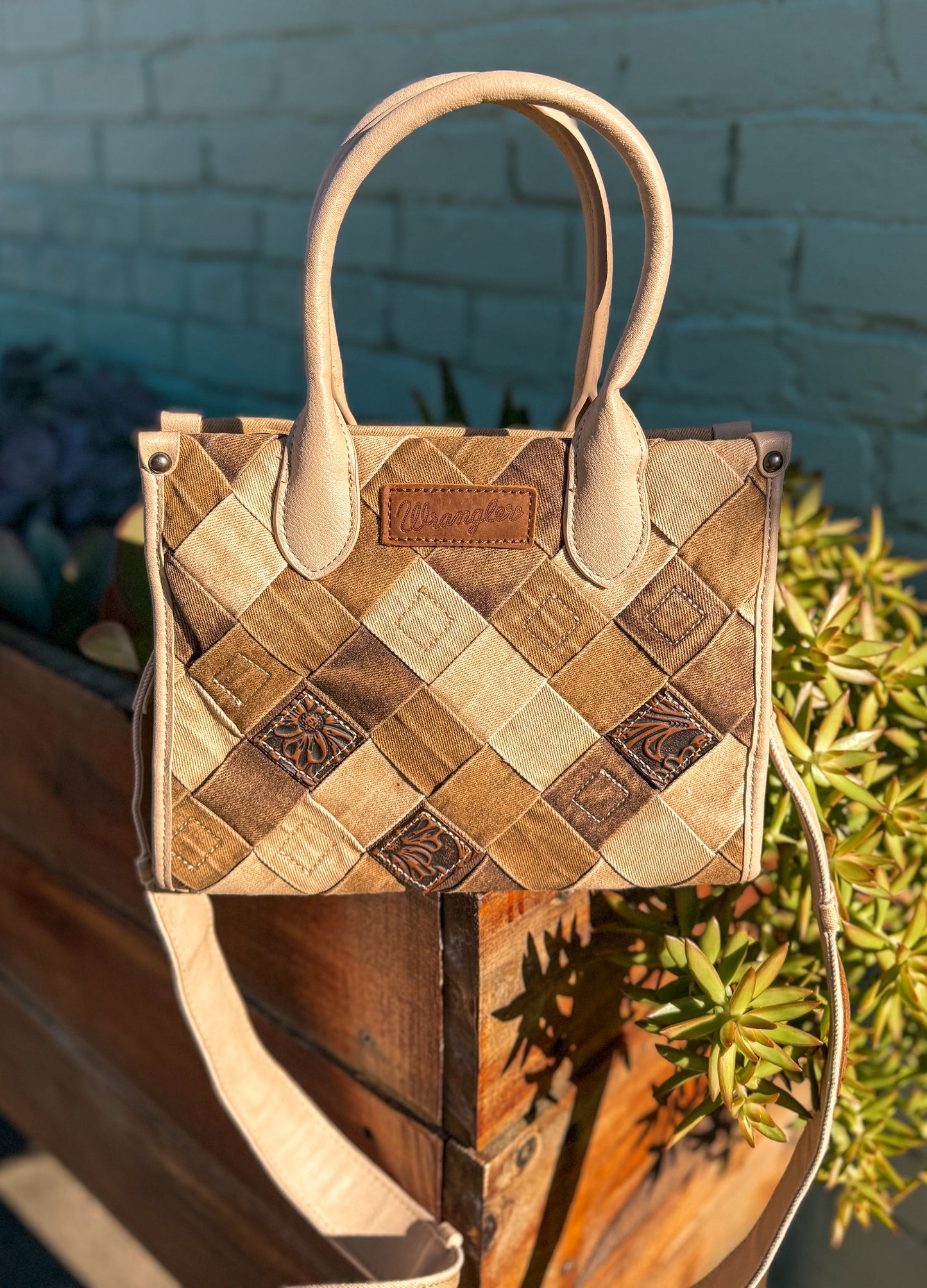 Wrangler Woven Denim Concealed Carry Tote/Crossbody