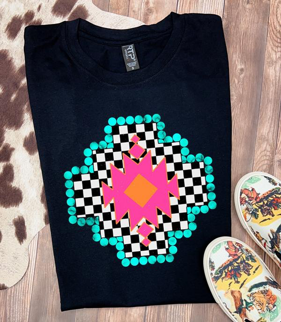 Checkerboard Aztec Graphic Tee