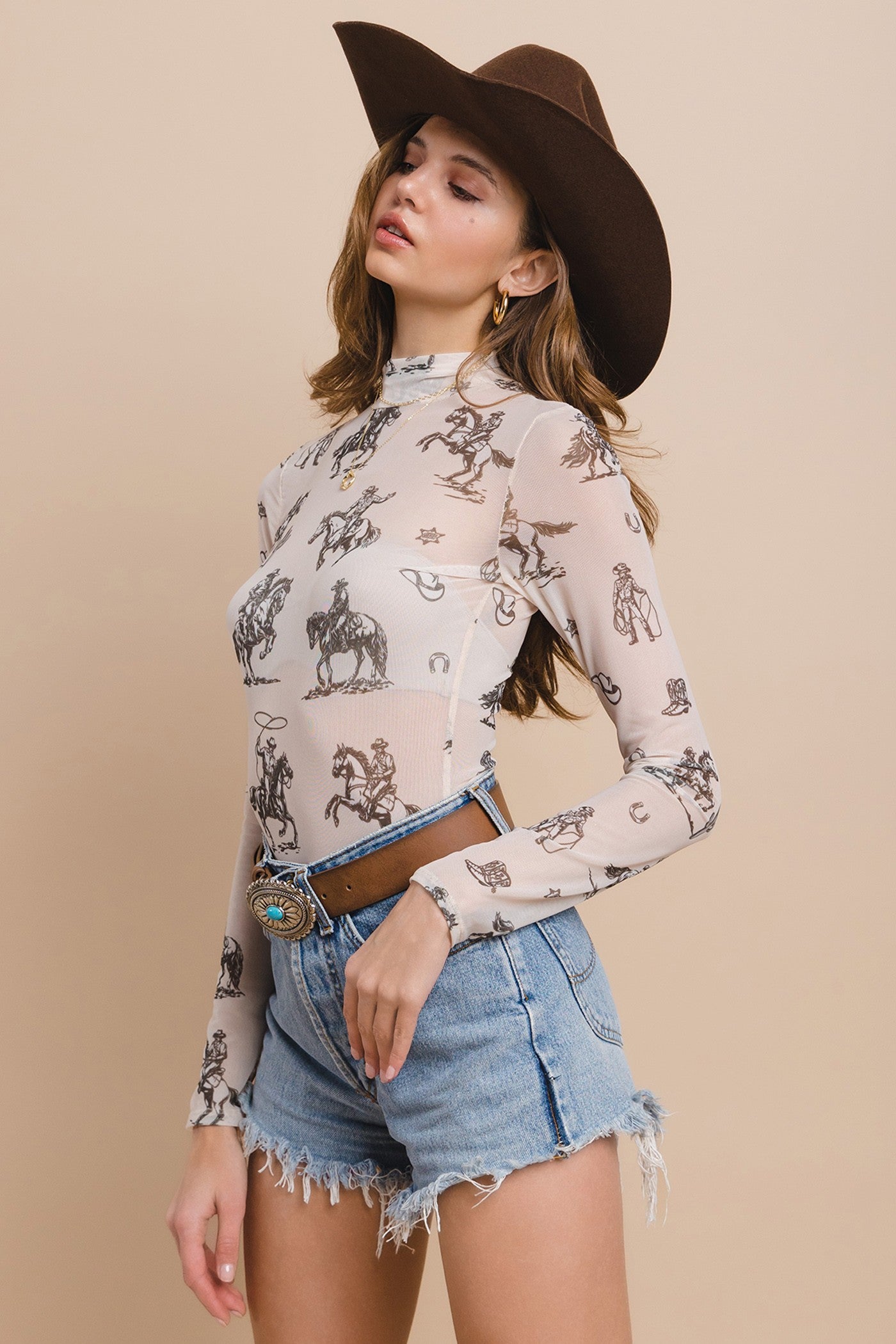 Cowboy Mesh Bodysuit