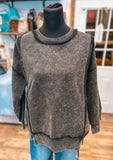 The Shay Acid Wash Sweatshirt *Ash Black