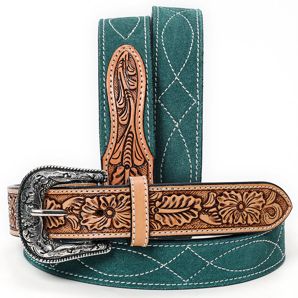Green Suede Leather Belt
