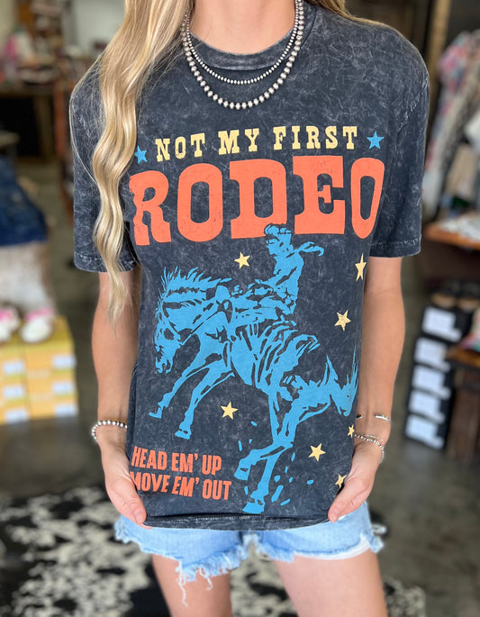 Not My First Rodeo Mineral Wash Graphic Tee