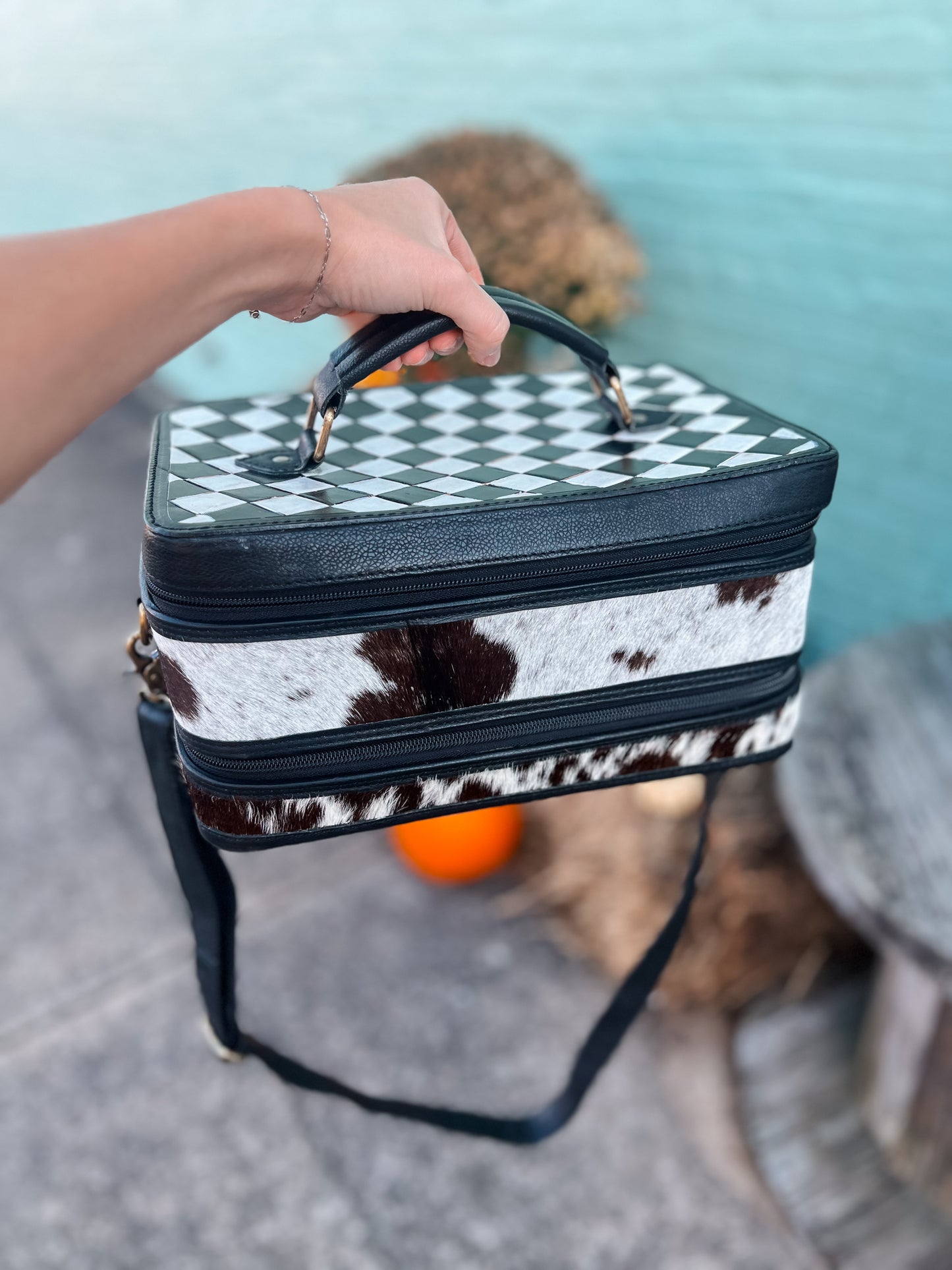 Checkered Travel Jewelry Case