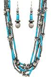 5 Strand Multi Layer Navajo Bead Necklace Set