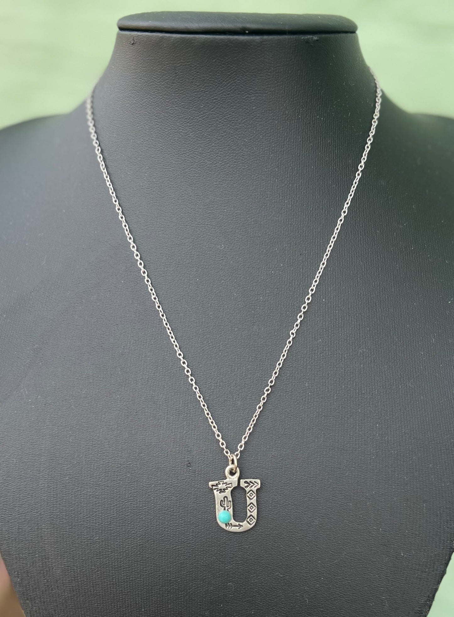 Initial Necklace with Stone