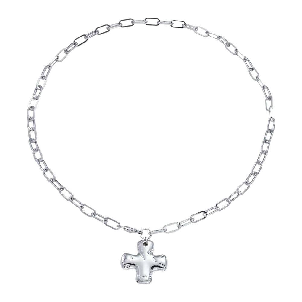 Notable Hammered Cross Necklace