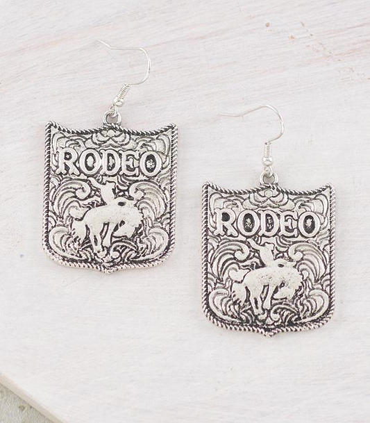 Tooling Metal Rodeo Earrings