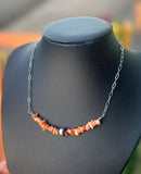 Spiny Oyster Chip & Sterling Silver Pearl