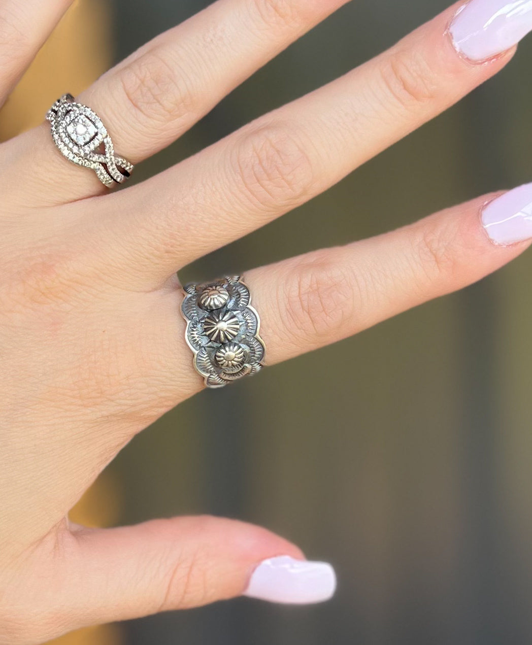 Sterling Silver Concho Ring *6.5