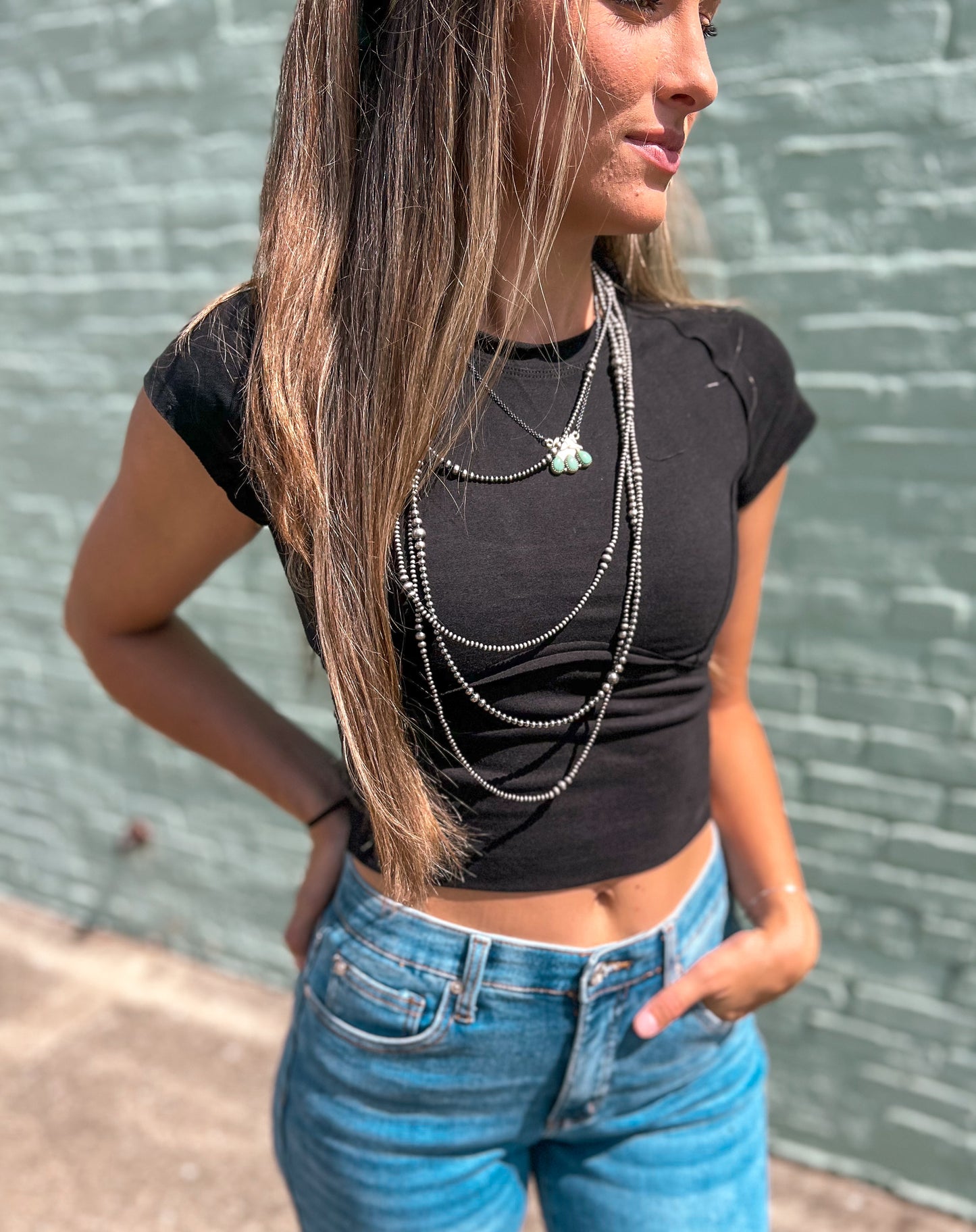 The Macey Exposed Seam Crop *Black