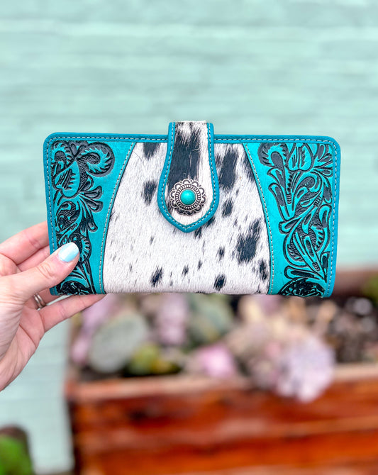 Las Mijitas Wallet in Turquoise