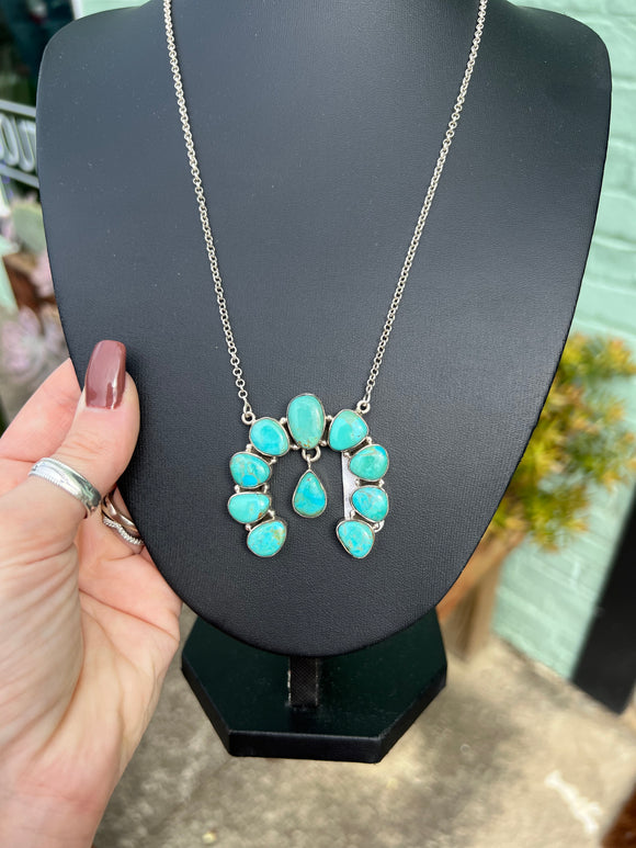 Kingman Turquoise Naja Necklace
