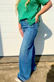 Super High Rise Split Seam Wide Leg Jeans