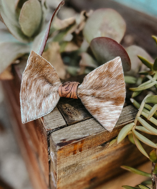 Cowhide & Tooled Leather Hairbow