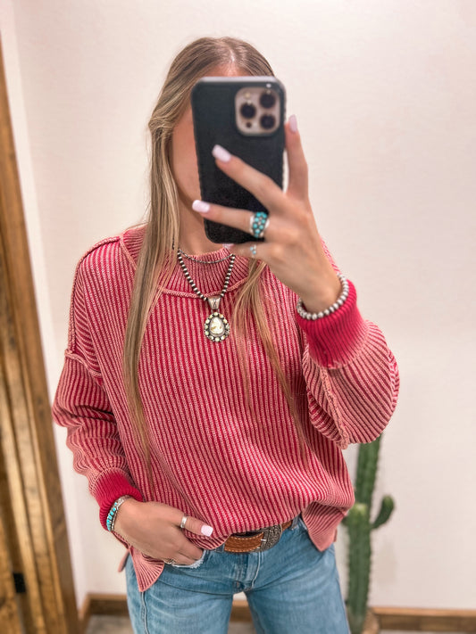 Lenna Oversized Sweater *Red