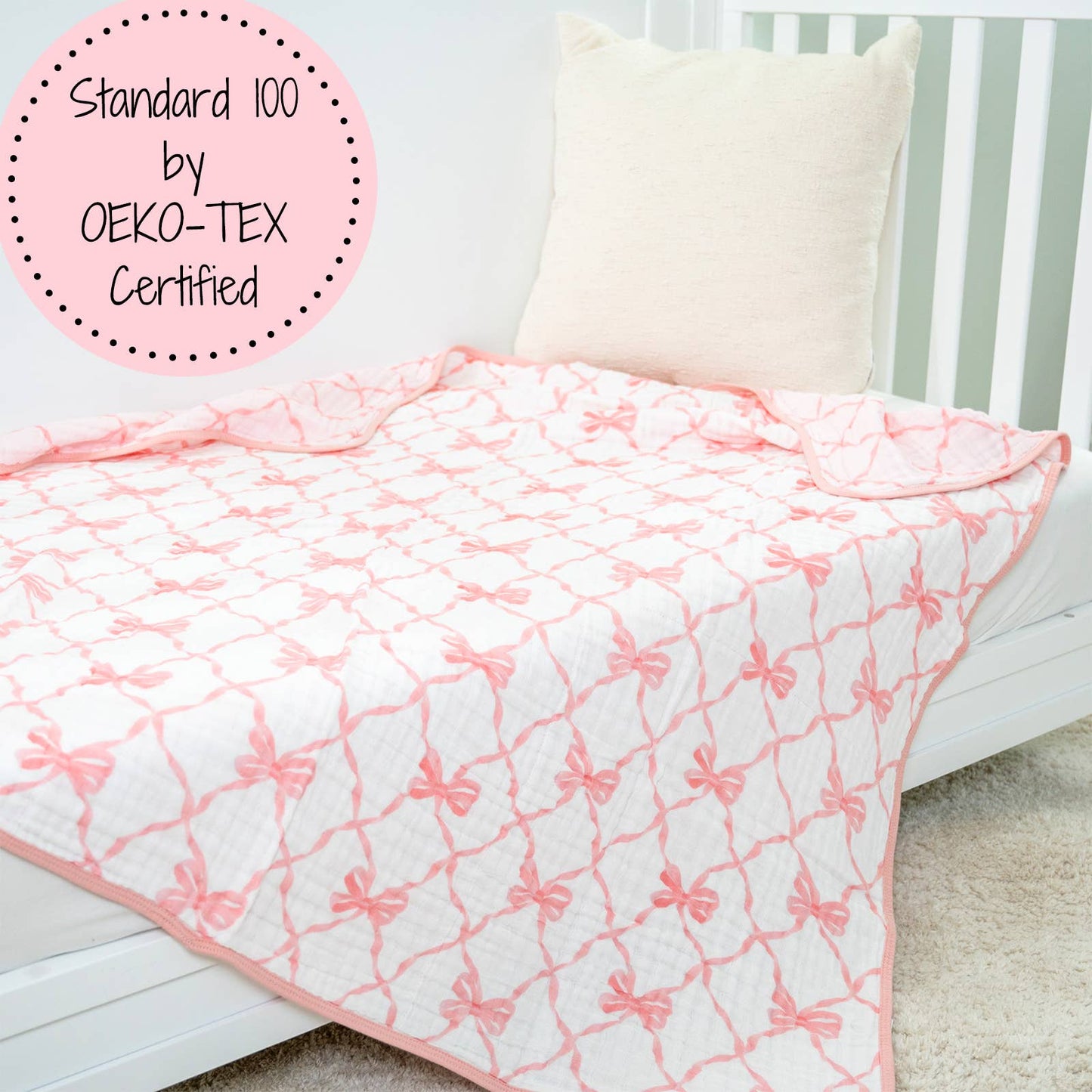 Beautiful Bows Muslin Quilt Baby & Kids Blanket
