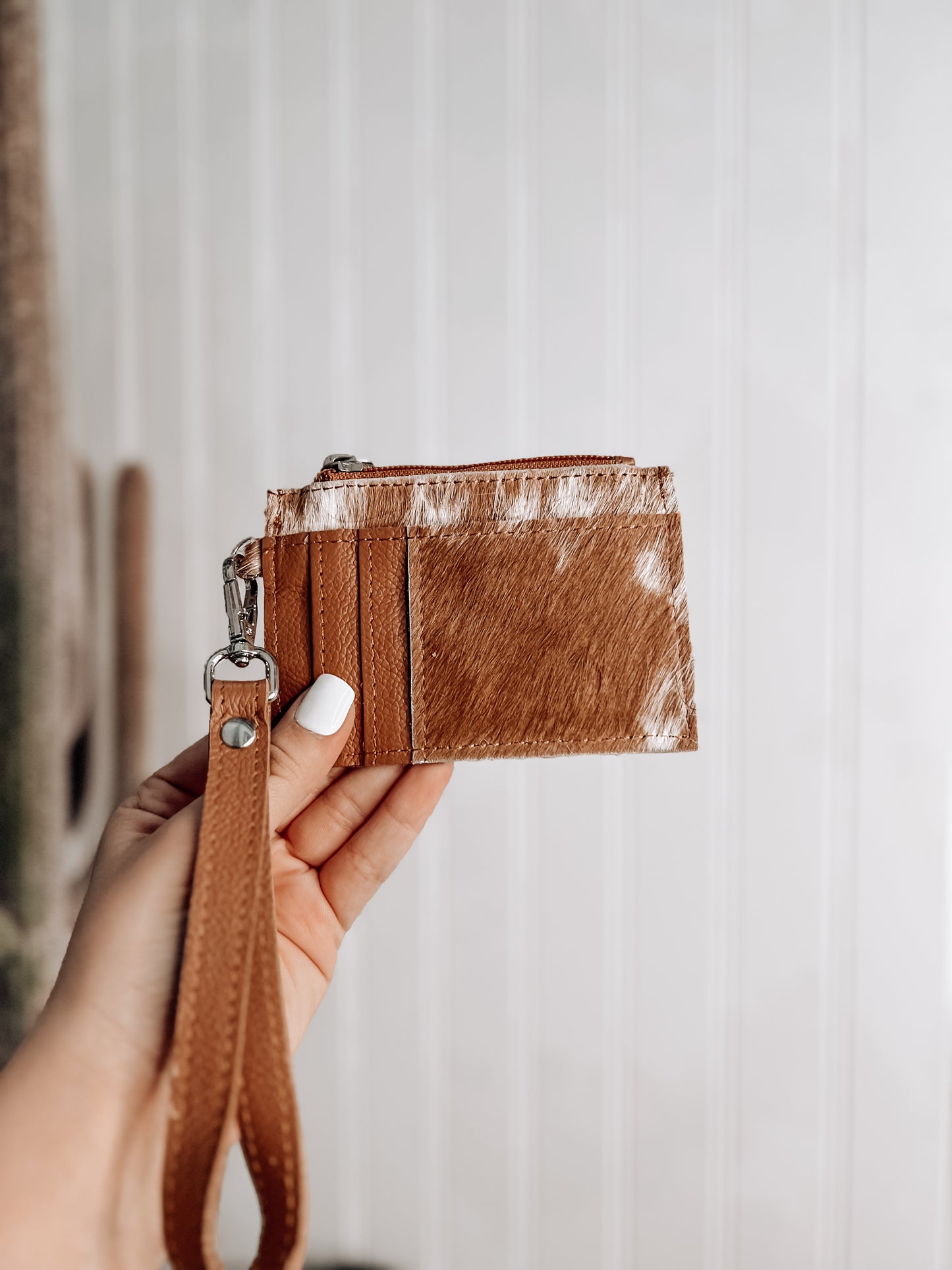 Cowhide Wristlet Card Holder