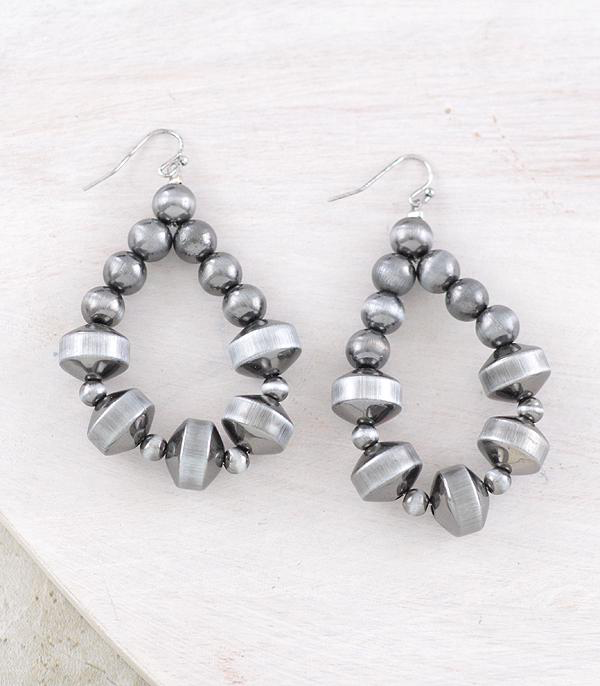 Navajo Pearl Bead Teardrop Earrings