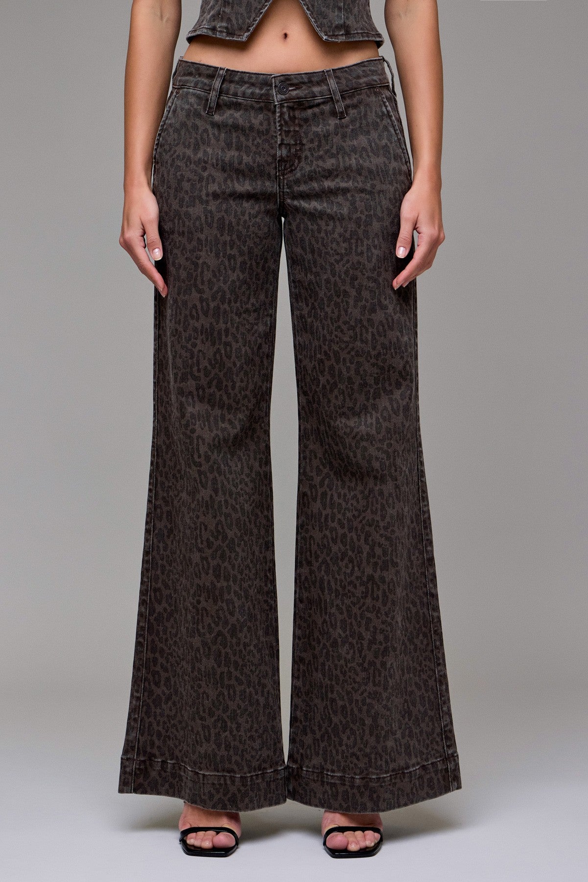 Brown Cheetah Trouser Flare