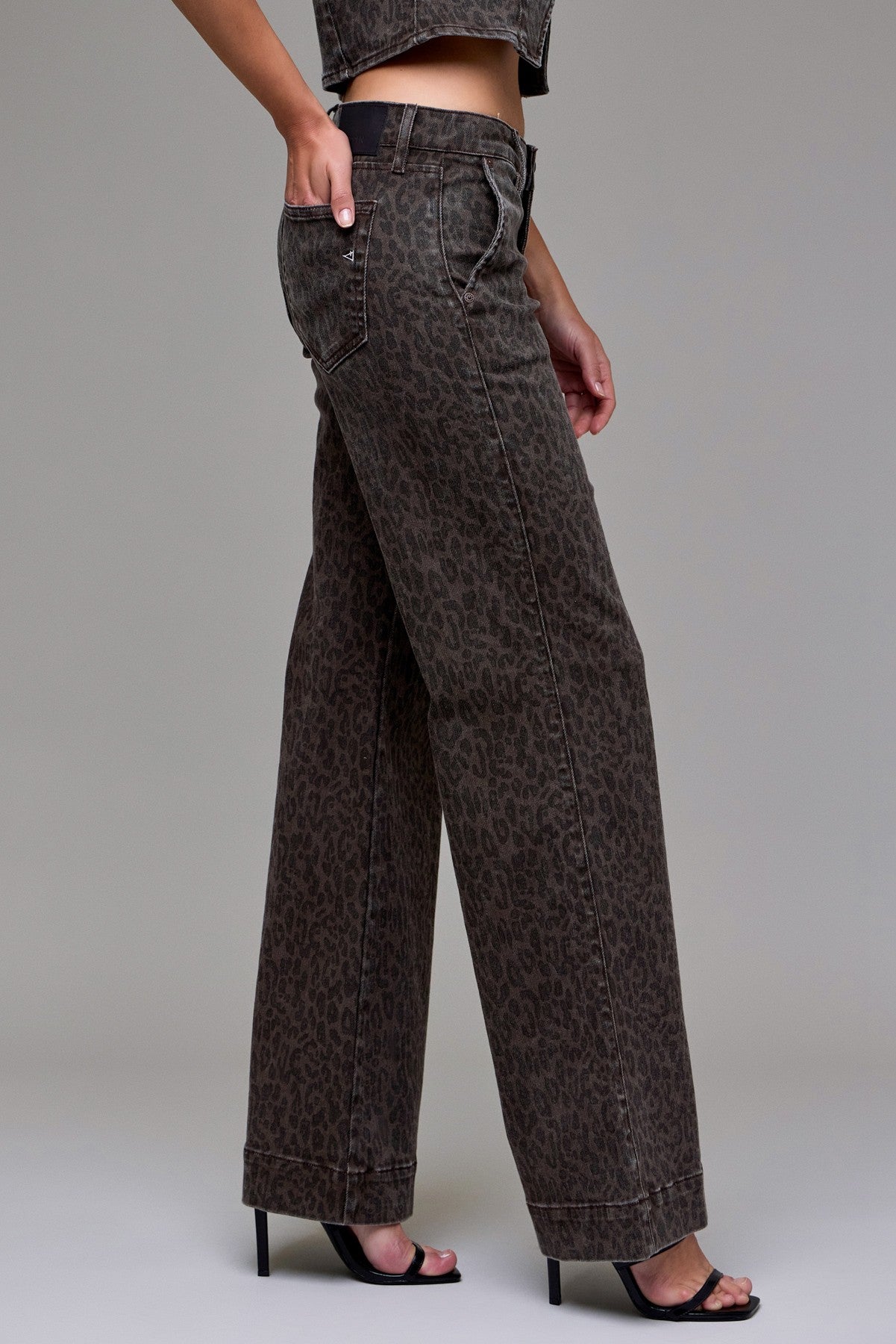 Brown Cheetah Trouser Flare