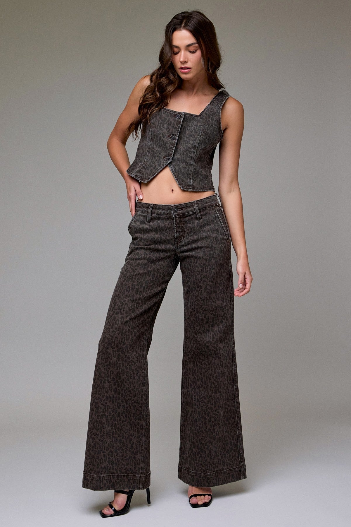 Brown Cheetah Trouser Flare
