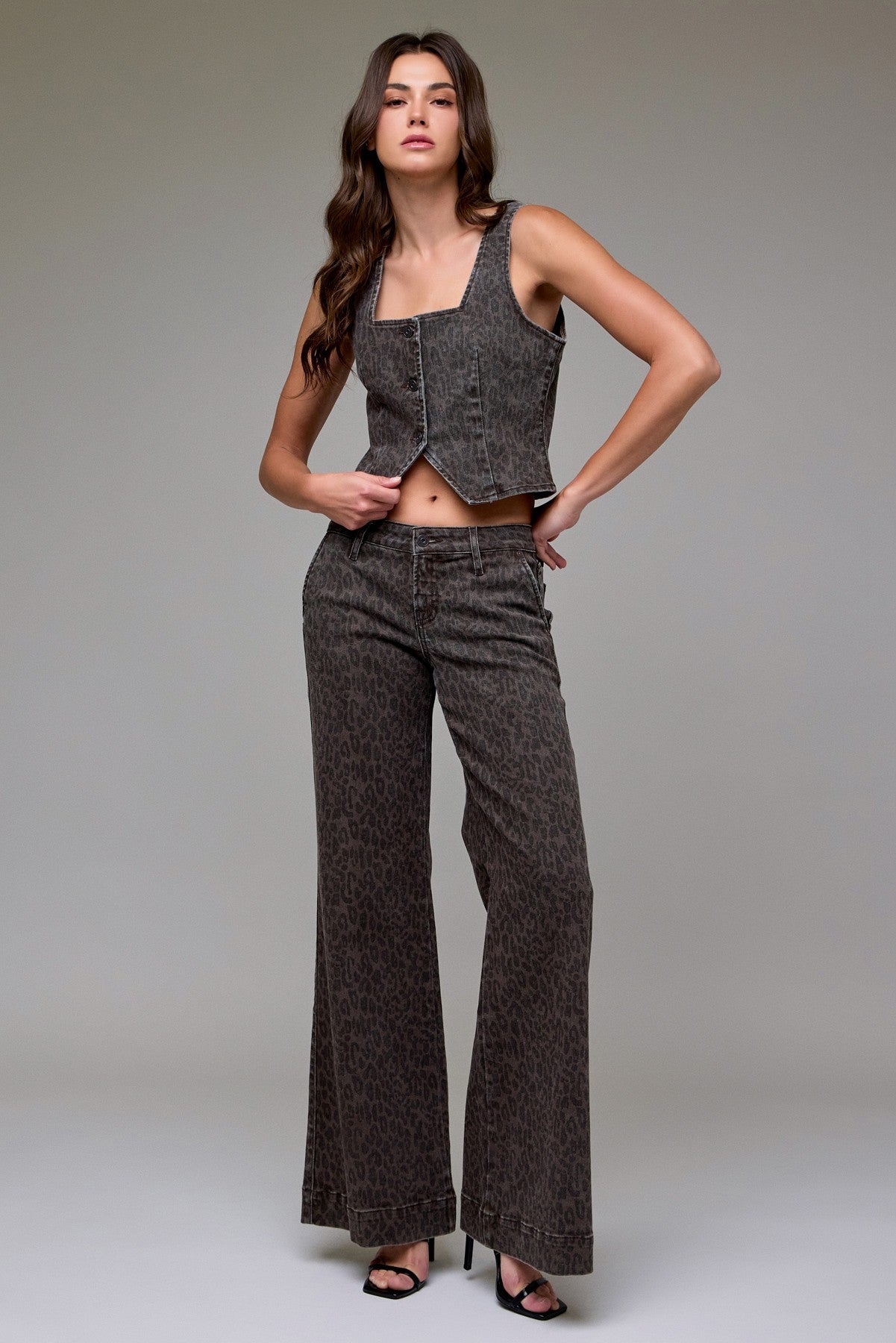 Brown Cheetah Trouser Flare