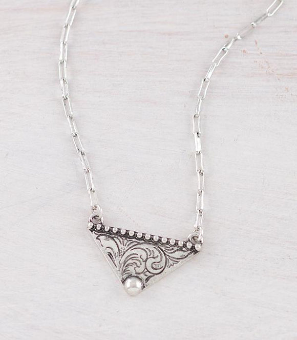 Tooled Pendant Necklace