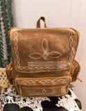 Boot Stitch Leather Backpack *Light Brown