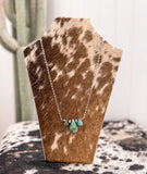 3 Stone Green Turquoise Necklace