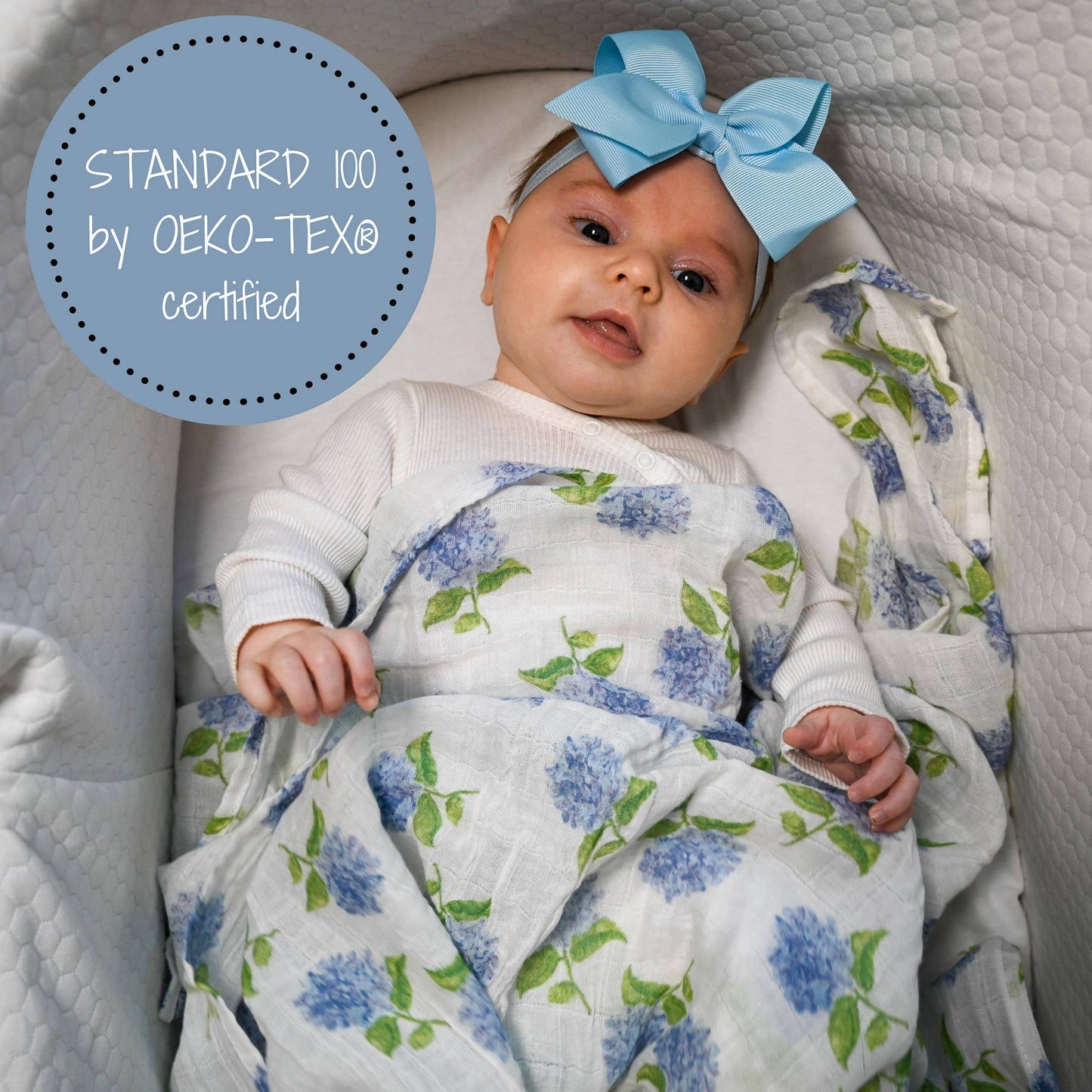 Hydrangea Baby Muslin Swaddle Blanket