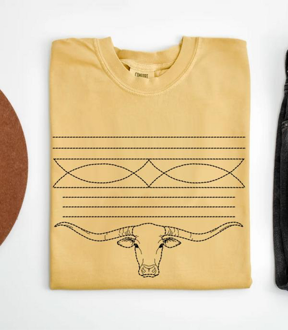 Boot Stitch CC Graphic Tee * Mustard