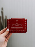 Red Boot Stitch Card Pouch