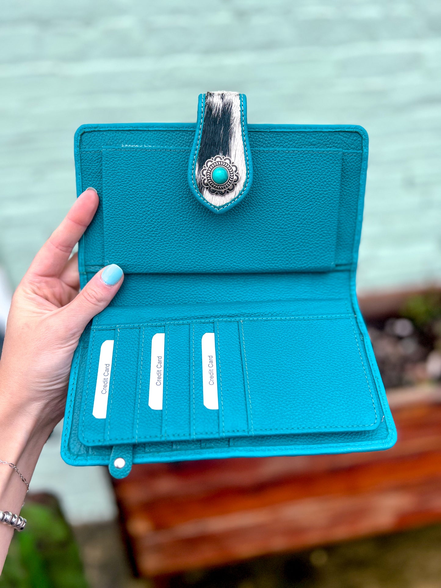 Las Mijitas Wallet in Turquoise